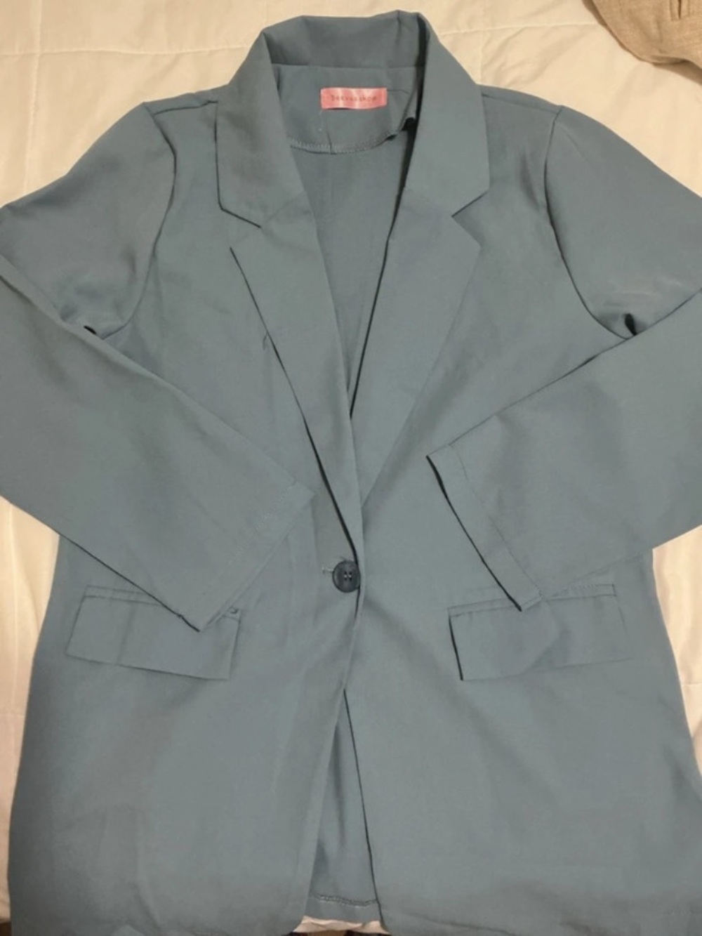 Tailored Light Blue Single-Button Women's Blazer